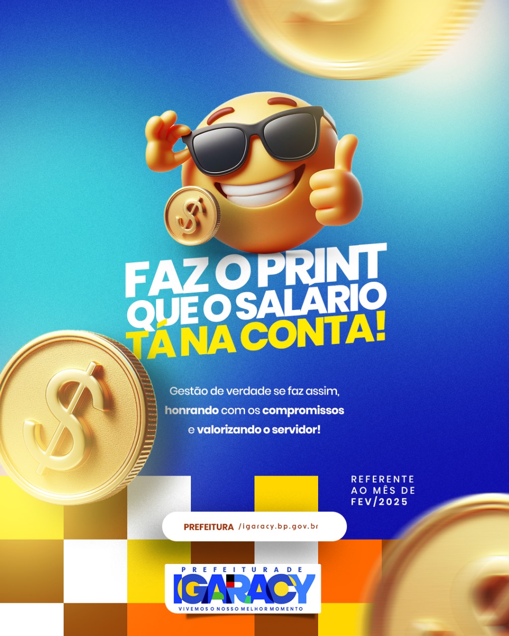 Prefeitura de Igaracy paga salários dos servidores antes do carnaval