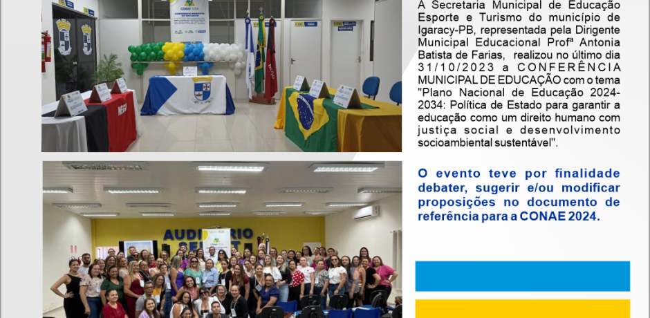 CONFERÊNCIA MUNICIPAL DE EDUCAÇÃO /IGARACY-PB