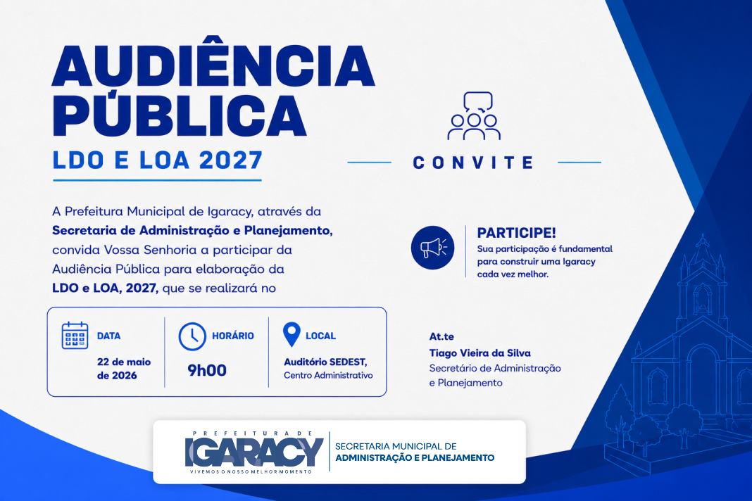 AUDIÊNCIA PÚBLICA PARA ELABORAÇÃO DA LDO E LOA, 2027